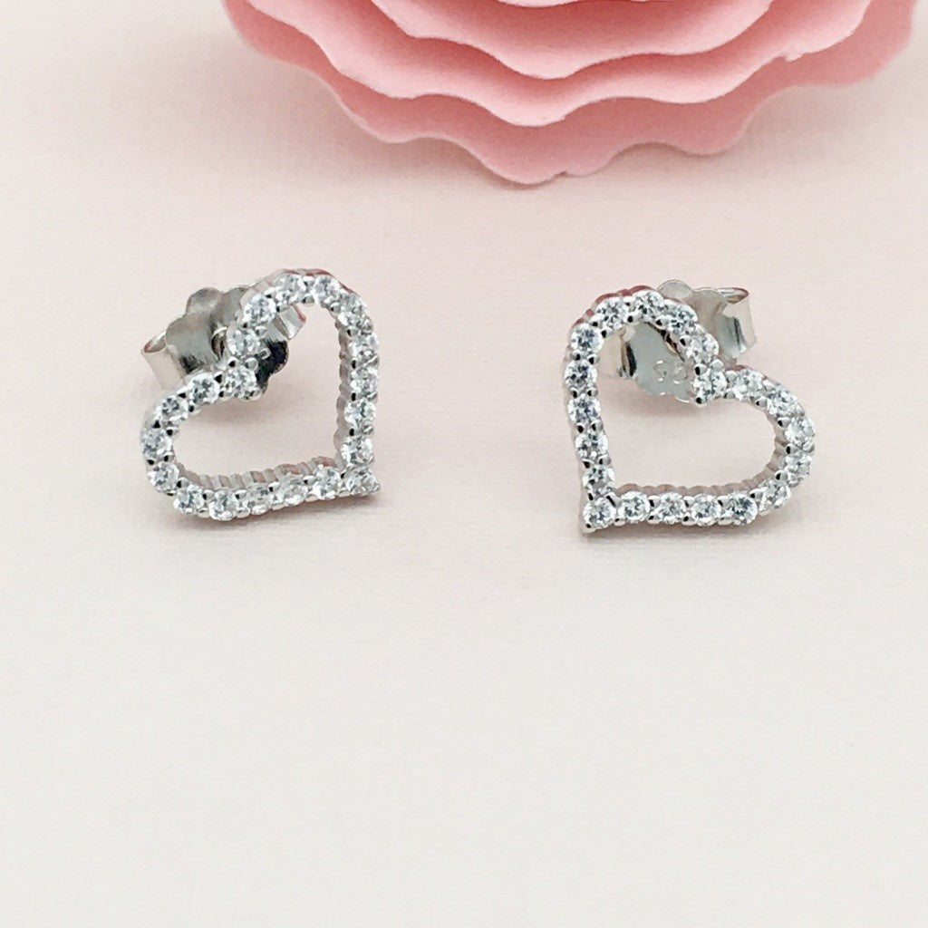 Z1149ER Heart Earrings 10mm. x 8mm.