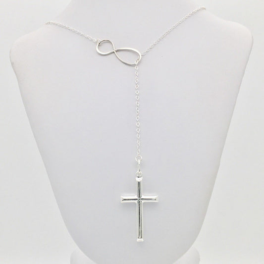 S1432NL Infinity With Cross Necklace 20"