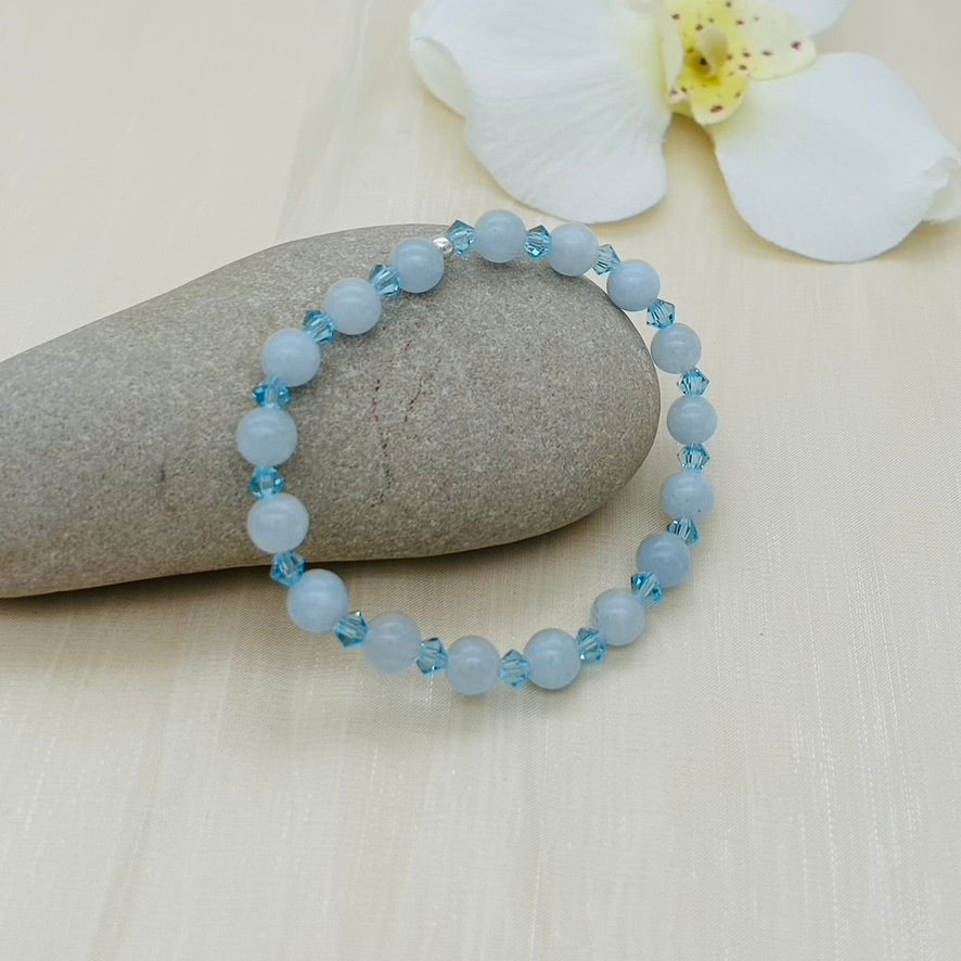 ST1906BL Aquamarine Bracelet 6.5"