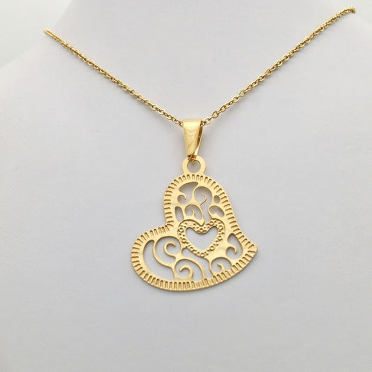 SS1247 Gold plated Heart Pendant