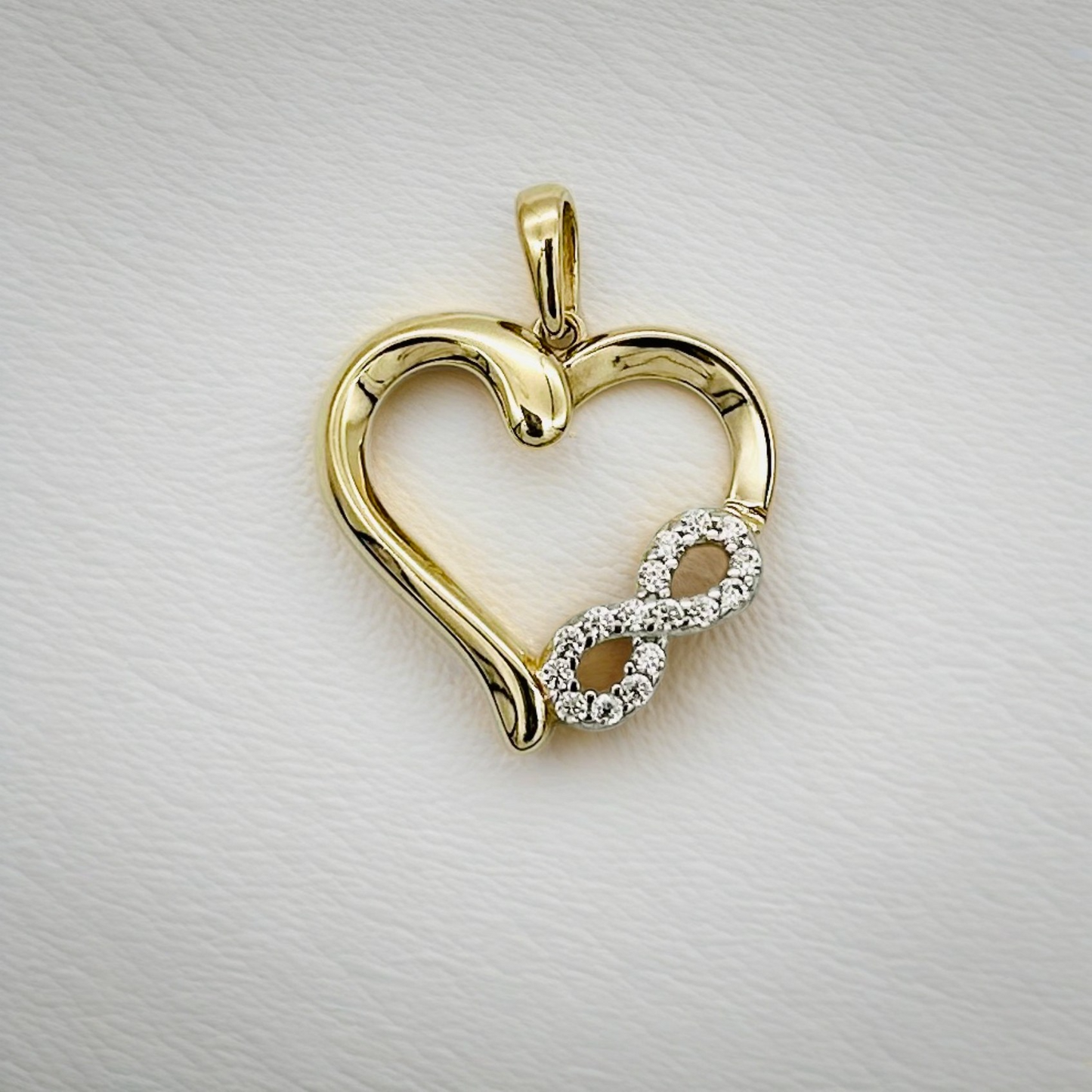 G397P 14K Gold Heart With Infinity Pendant