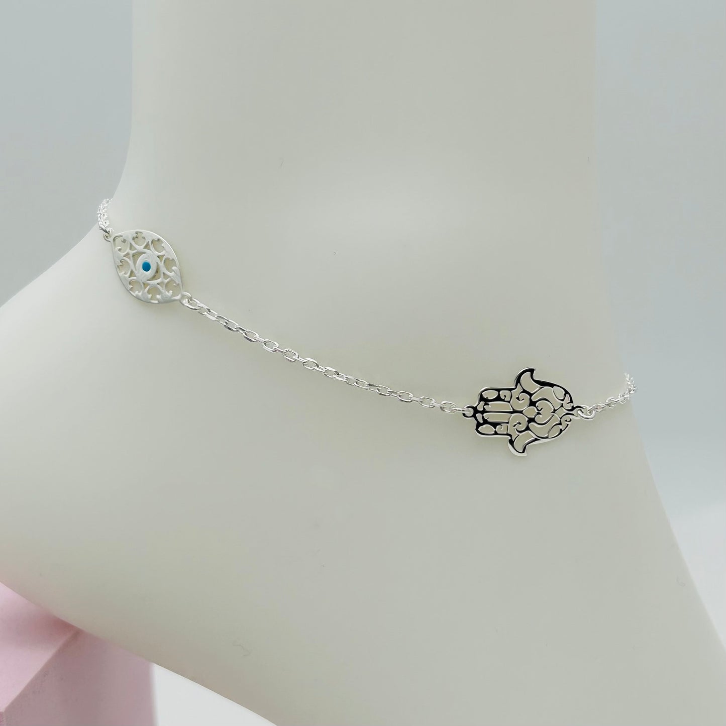 S1822 Hamsa Anklet 10"