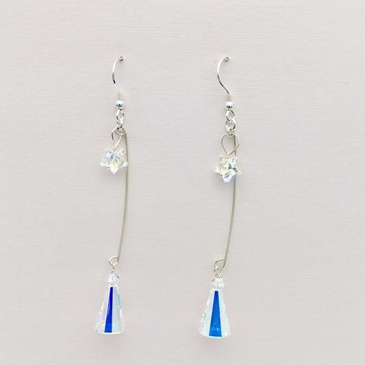 C1208  80mm.  Clear Earrings