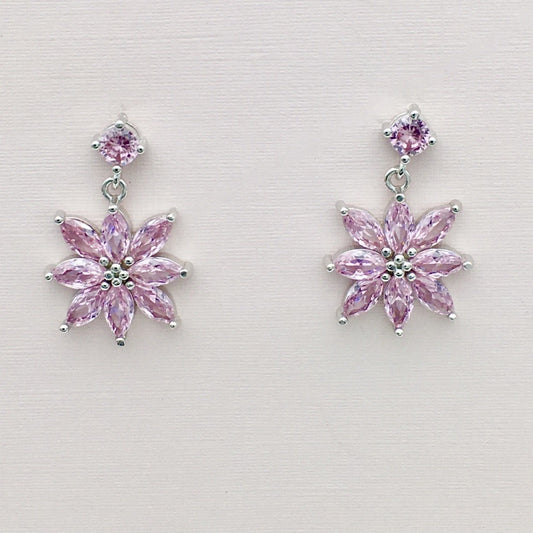 Z1289 Flower Earrings Pink