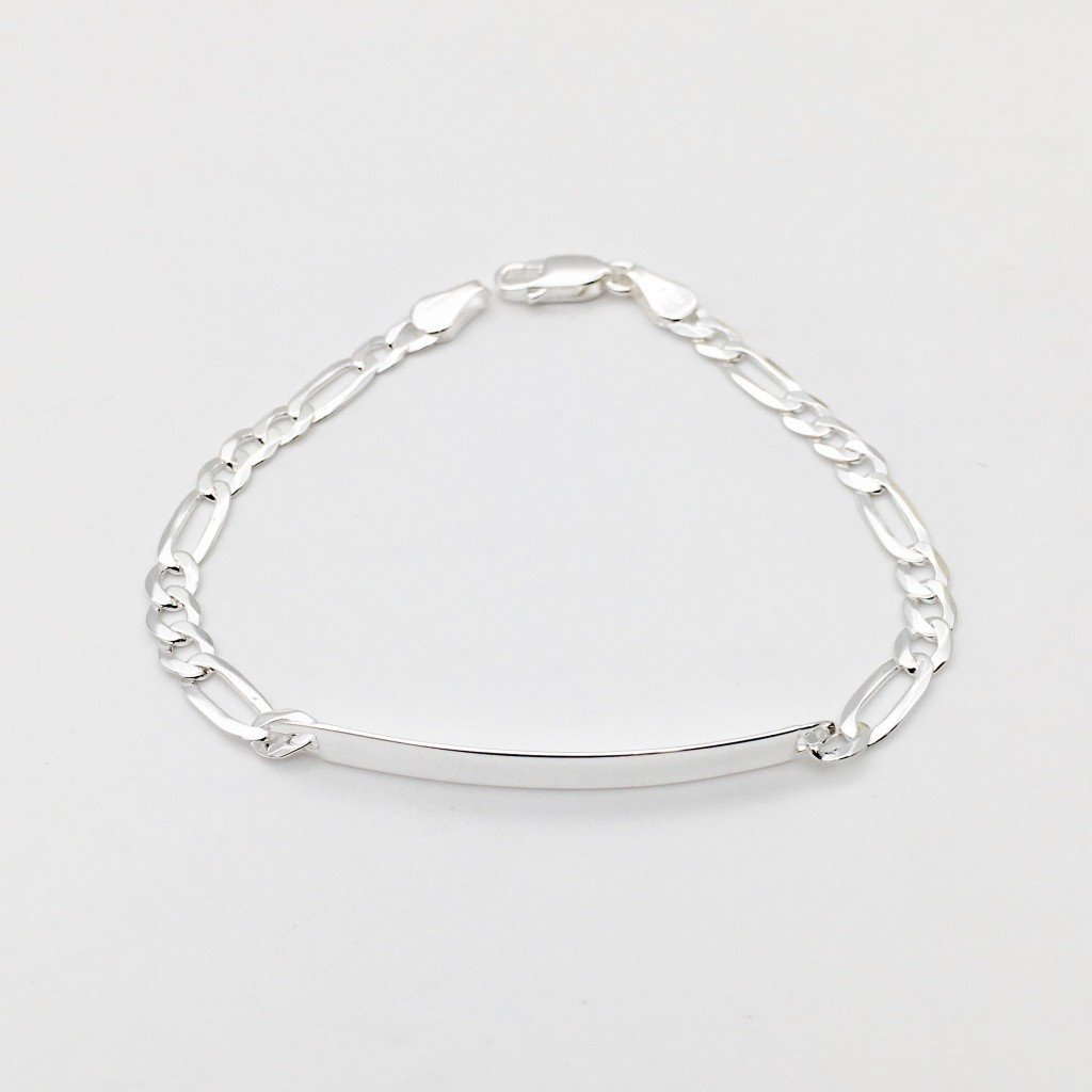 S-925  7"  4.6mm Figaro ID bracelet