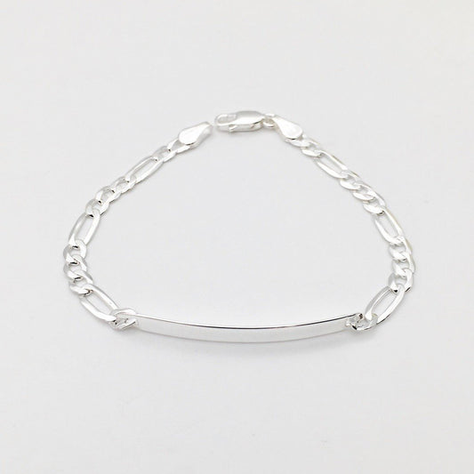 S-925  7"  4.6mm Figaro ID bracelet