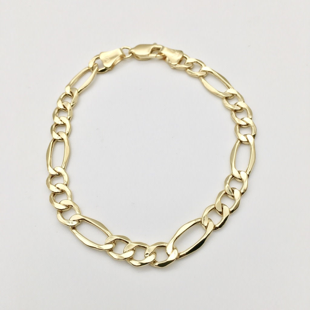 G34BL14K 8"x7mm. Figaro Bracelet