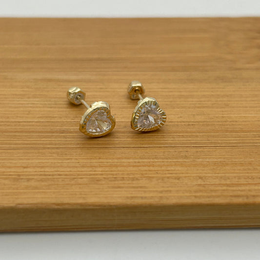 G377ER 14K Gold 5mm Heart Earrings