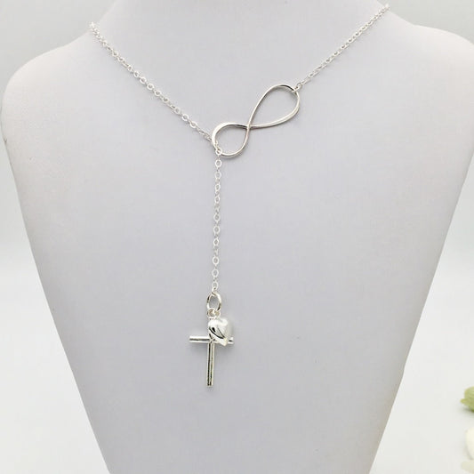 S1546NL Infinity With Cross and Heart Necklace 20"