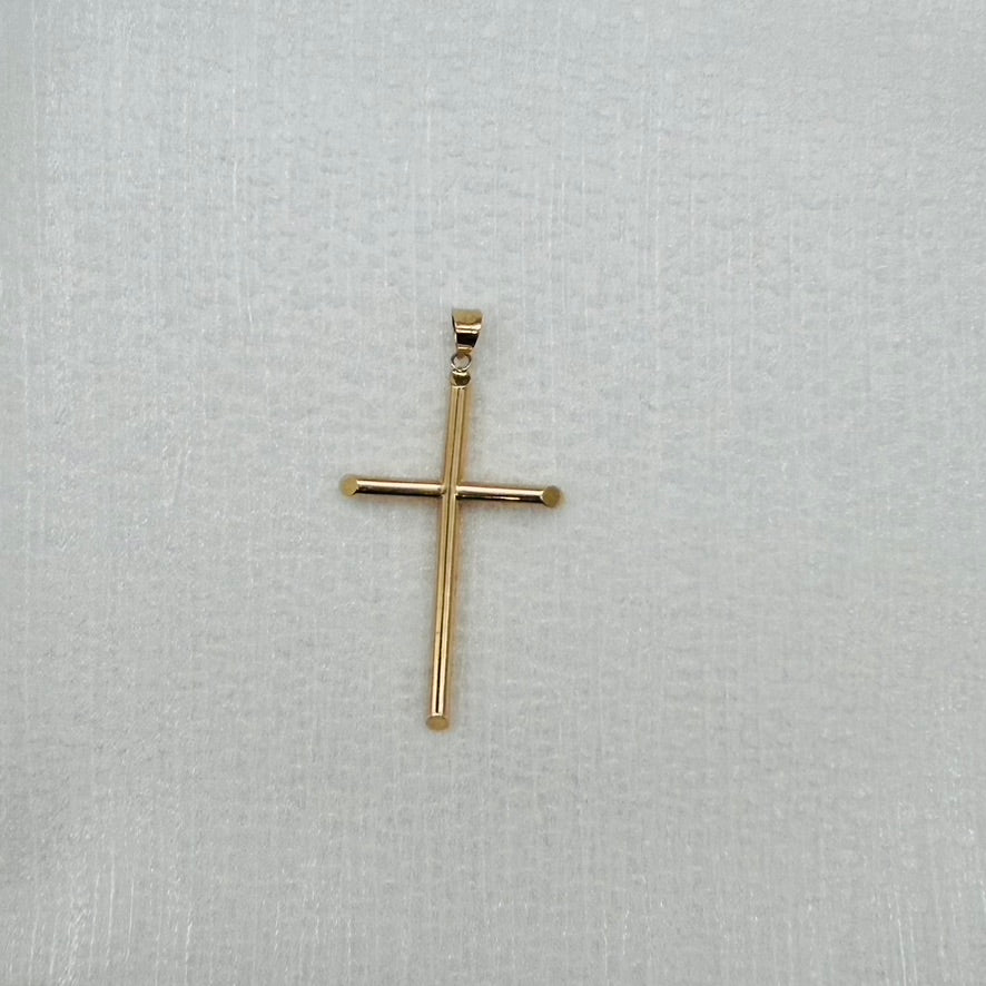 G182P 14K Gold 55x30mm Cross Pendant