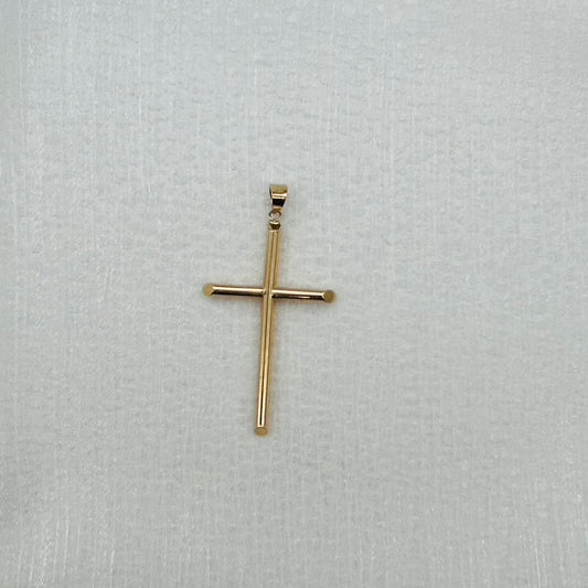 G182P 14K Gold 55x30mm Cross Pendant