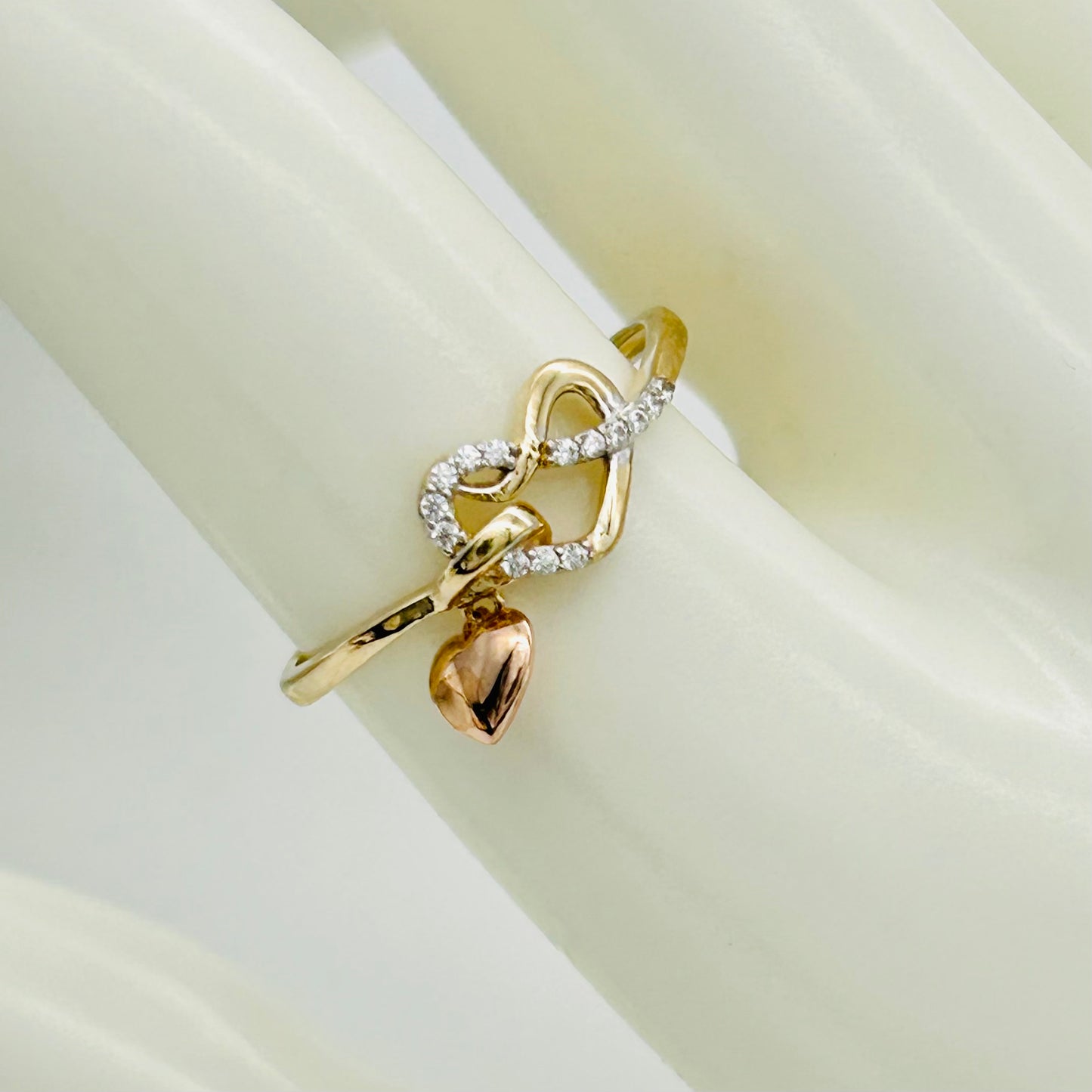 G393R 14K Gold Double Heart Ring