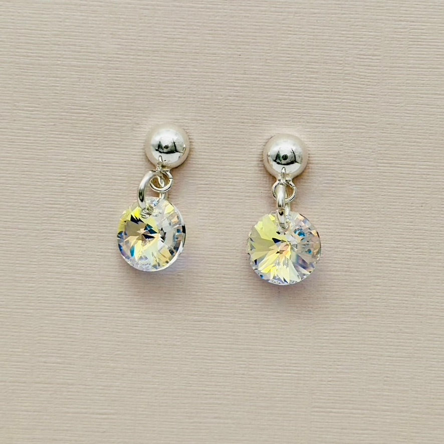 C1437 Clear Rivoli Earrings