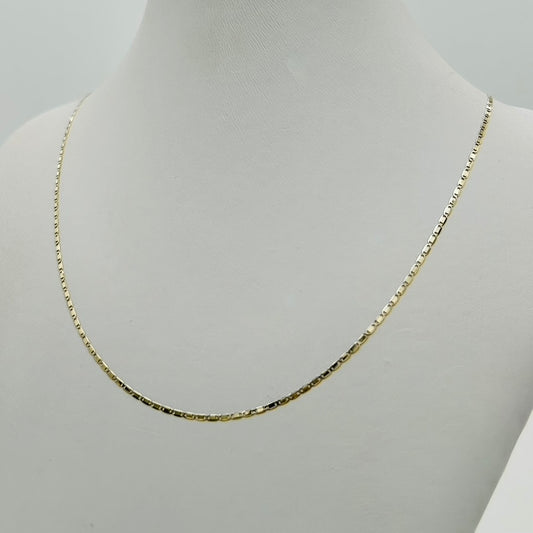 G384Ch 14K Gold  Valentino Style Chain  1.3x16"