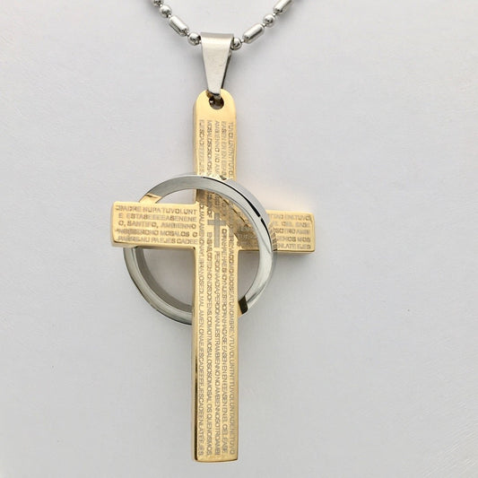 SS1171 Gold Plated Cross W/ Ring