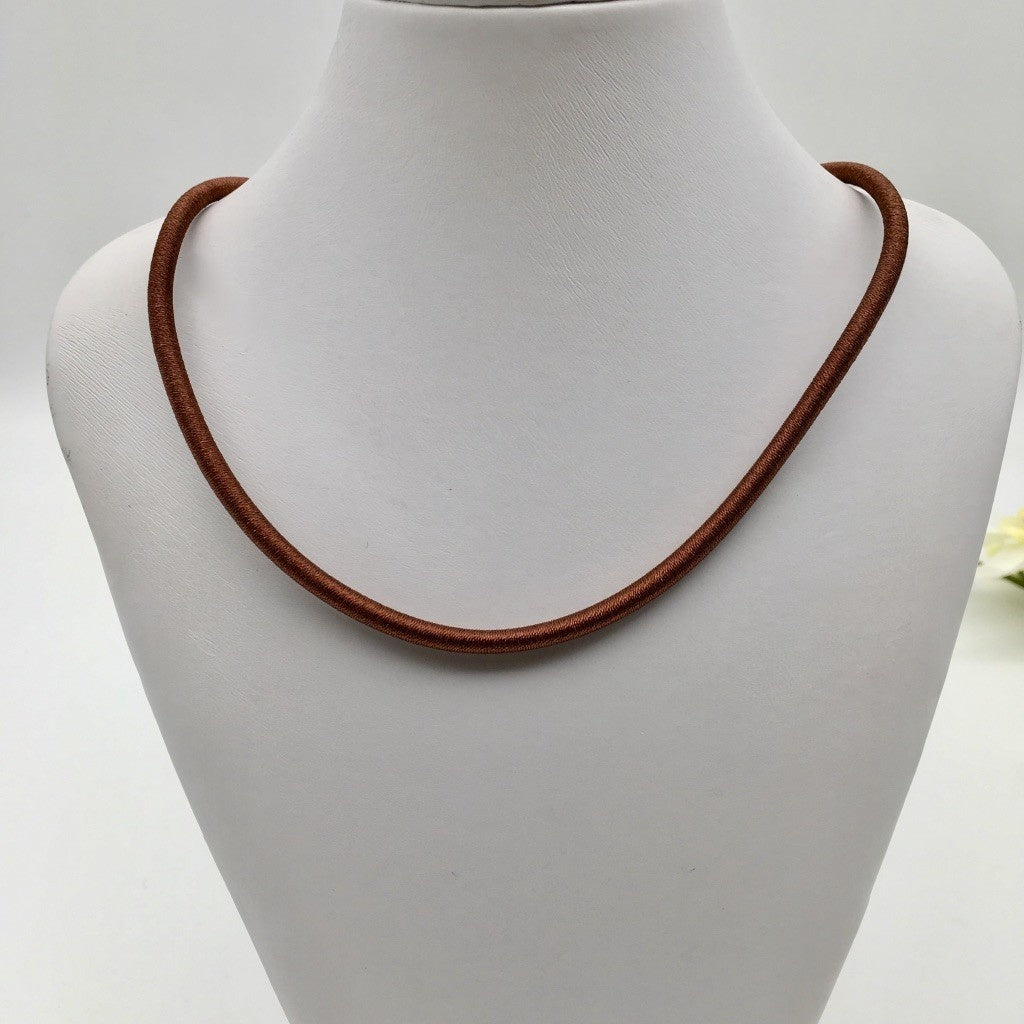 SS1210 19" X 4mm. Rubber Necklace Brown