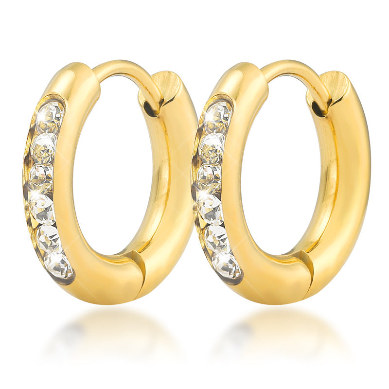 SS1575ER Gold Plated Huggie Hoop Earrings