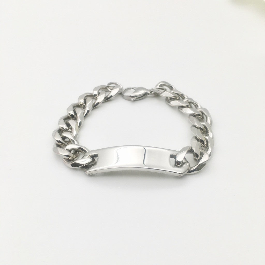 SS864BL Curb Bracelet 15mmx8"