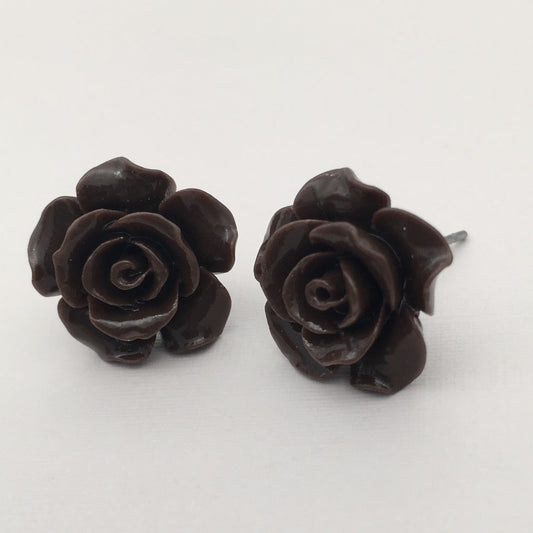 SS1039  15mm. Brown Flower  Earrings