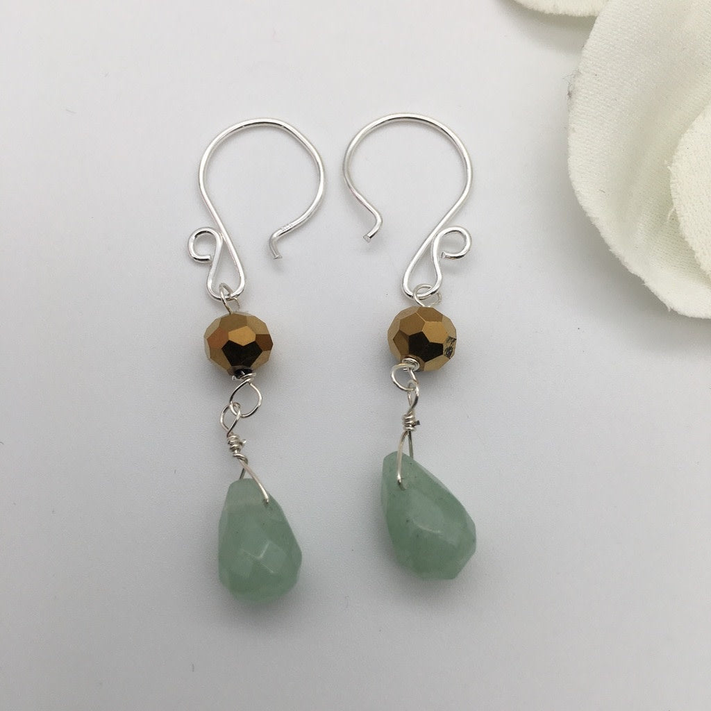 ST1387 Green Aventurine Earrings