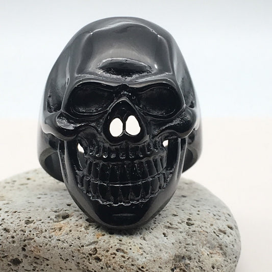 SS1049 Black Skull Bike Ring