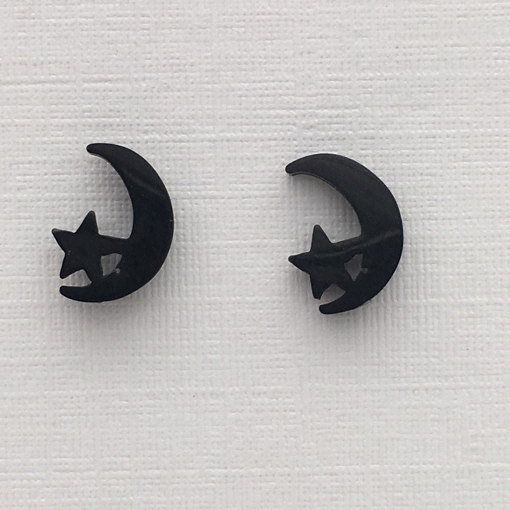 SS1057 Moon and Star Earrings