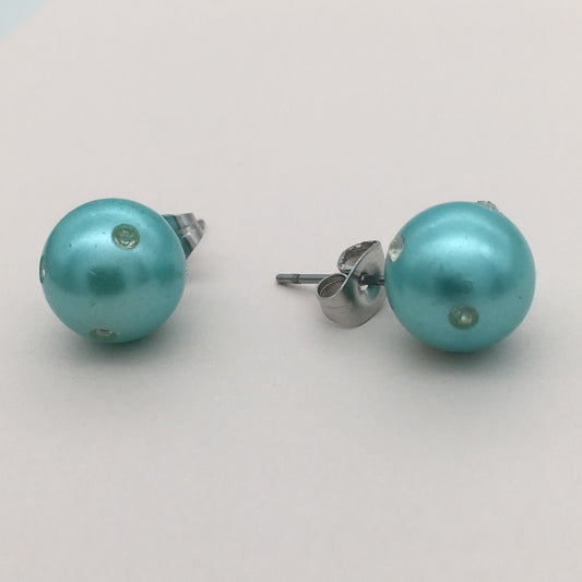 SS1113 8mm. Turquoise Earrings