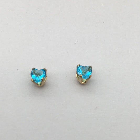 SS1177ER Gold Plated Blue Heart 3mm.