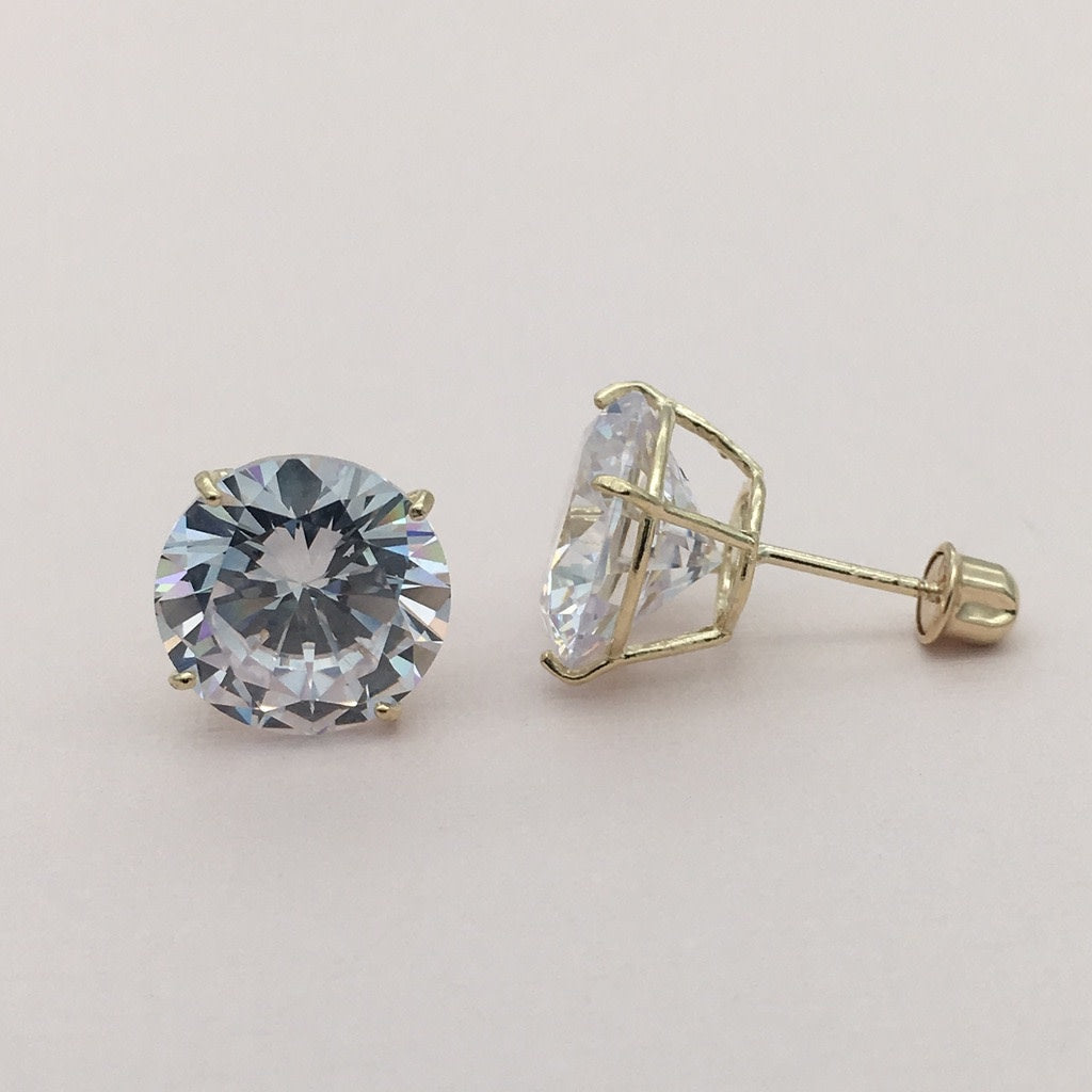 G06ER 9mm 14K Gold Post Earrings