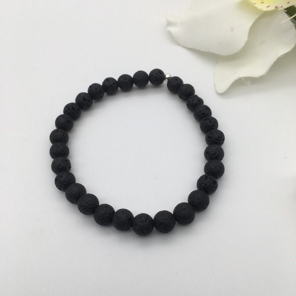 ST1428  6mm. 7" Lava Bracelet