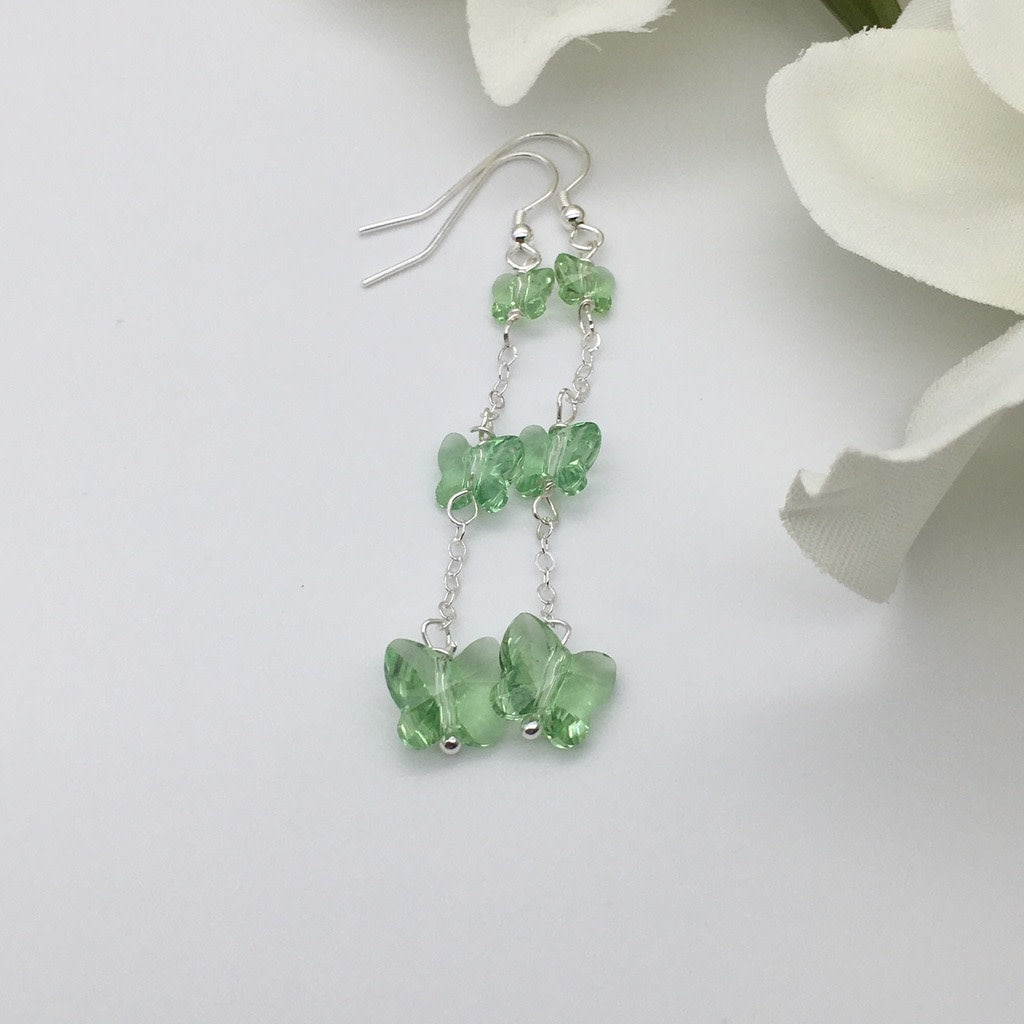 Elevate Your Style with Green Butterfly Earrings - Grekka Jewelry