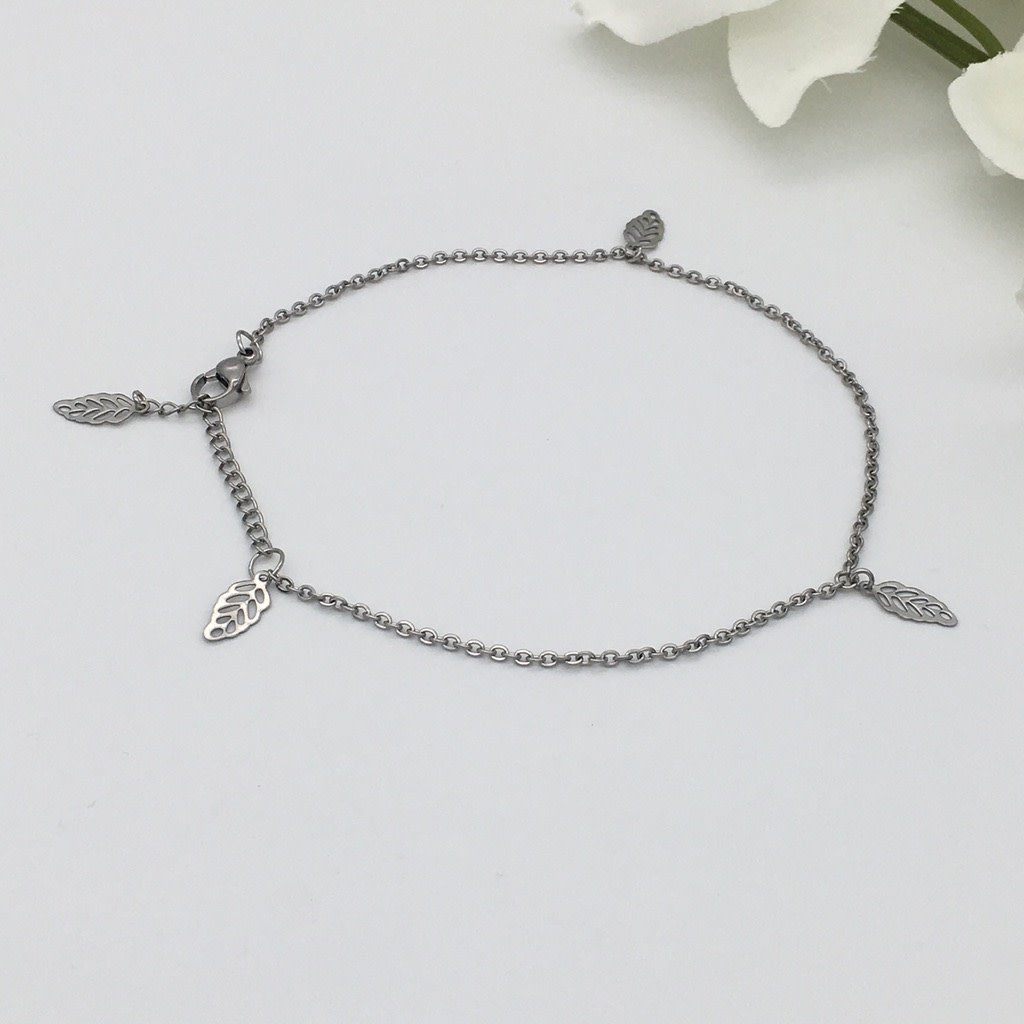 SS1494 11" Leaves Anklet