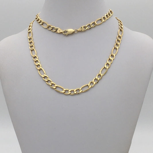 G-14 5mm.X 22" 14K Gold Figaro Chain