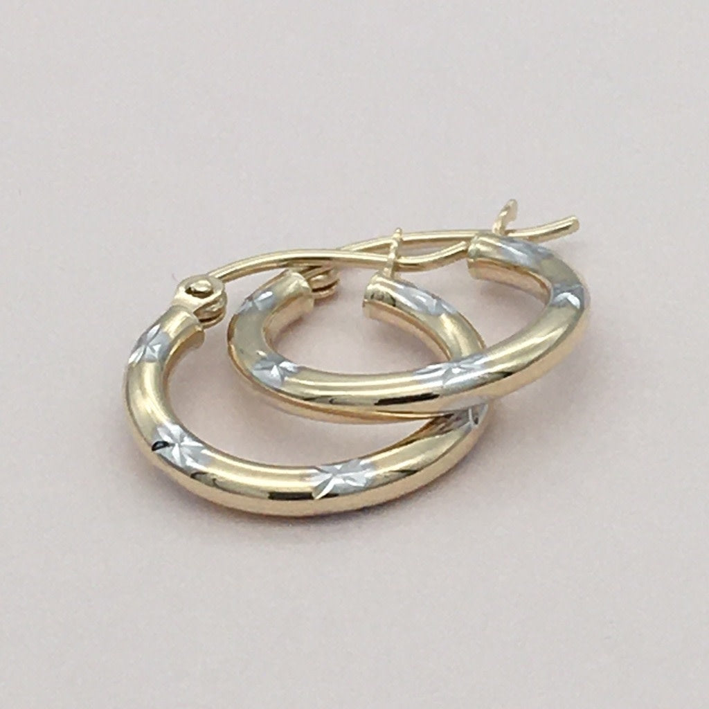 G-26  15mm. 14K Hoop Earrings