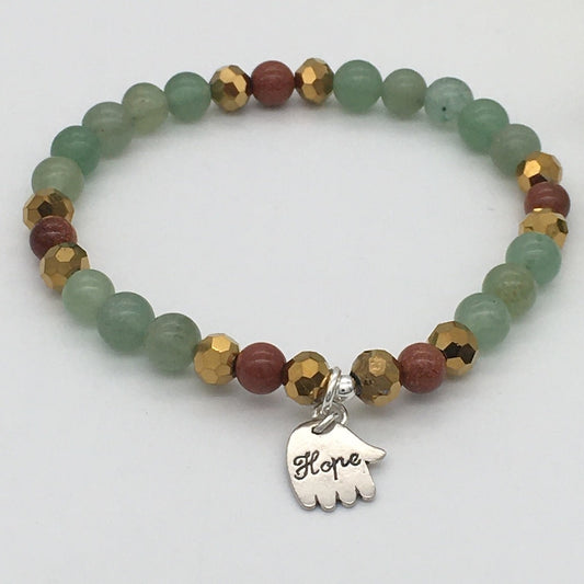 ST1485BL Green Aventurine w/ Hope Hand