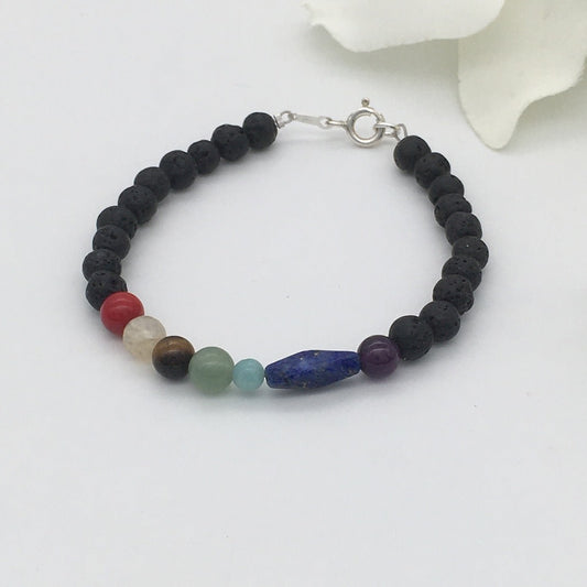 ST1320BL Chakra Bracelet  6mm. x 7"