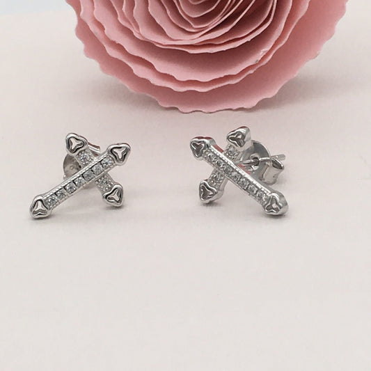 Z1422ER Cross Earrings 15mm. x 10mm.