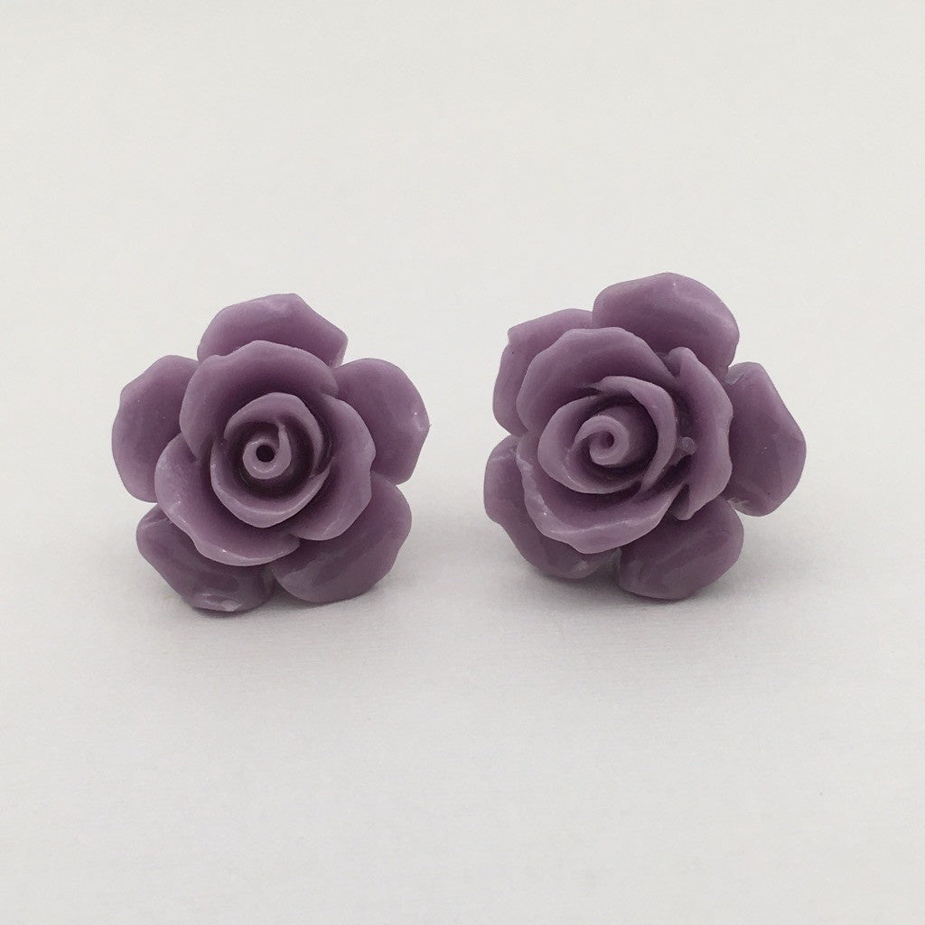 SS1039 15mm. Lilac Flower Earrings