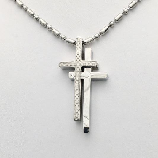 SS1161 Double Cross Necklace. 18"