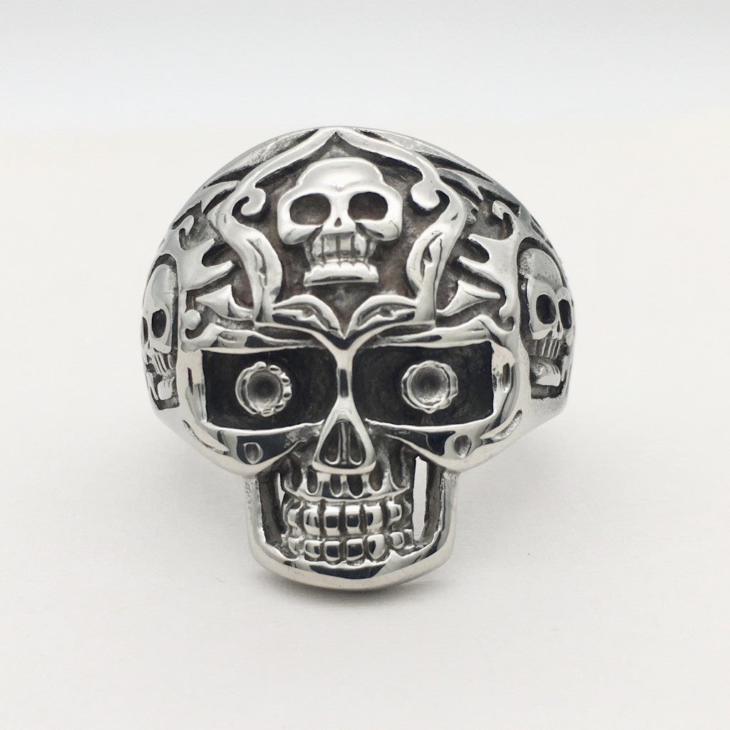 SS1072  Skull Biker  Ring