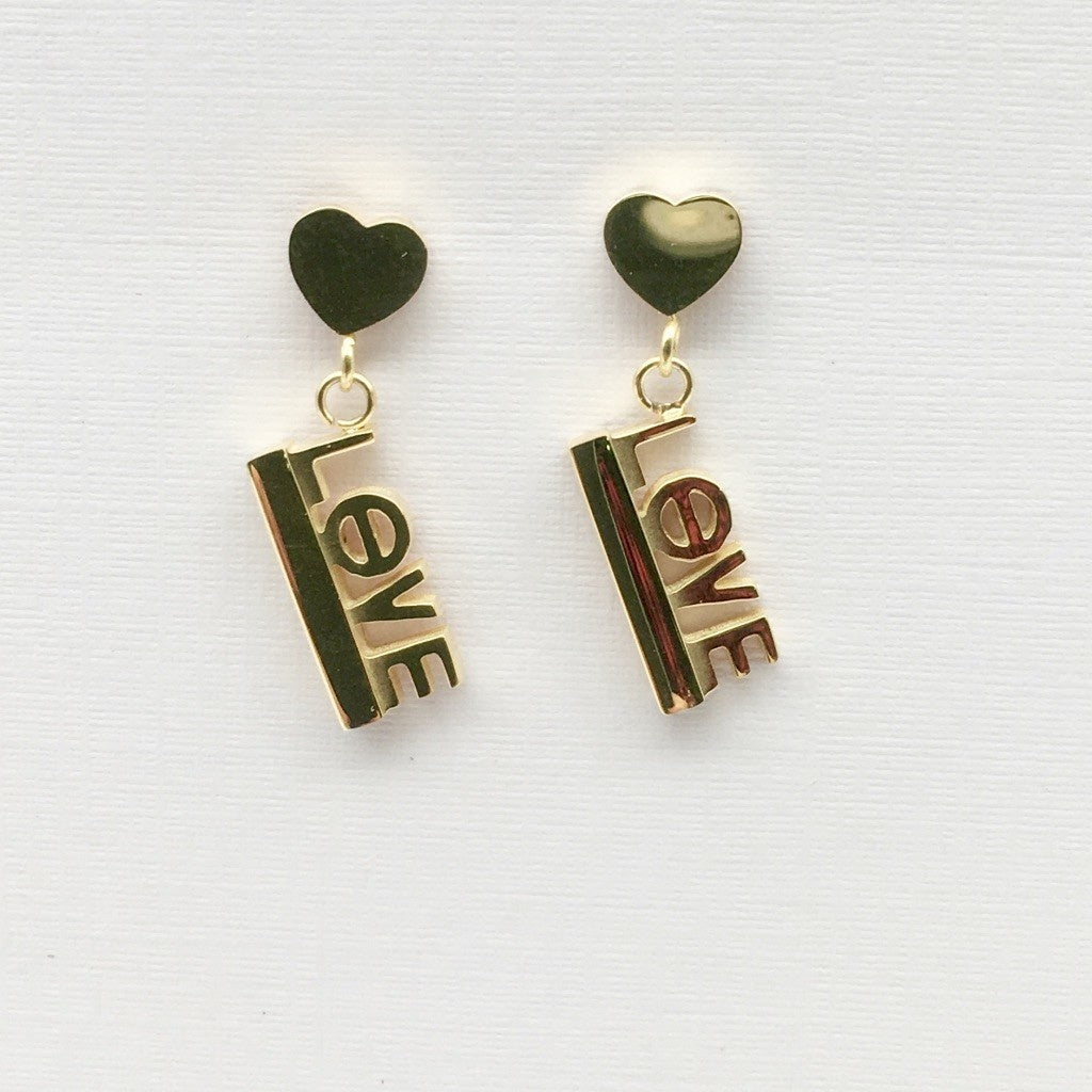 SS1118  Gold Plated Love Earrings