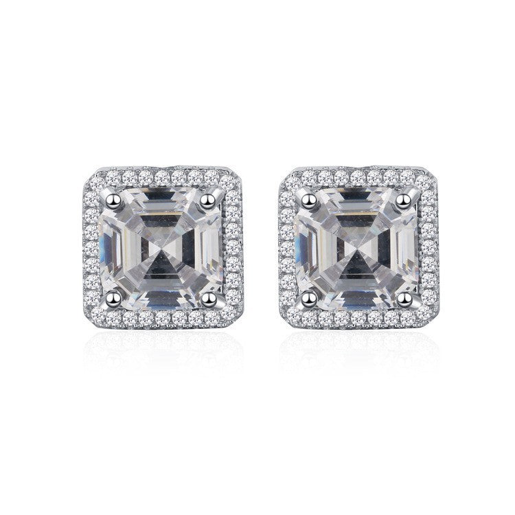 Z1874ER Clear Earrings 10x10mm