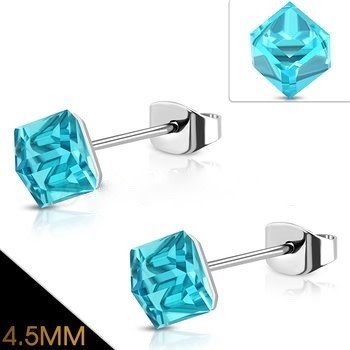 SS954  4.5mm. Earrings Blue