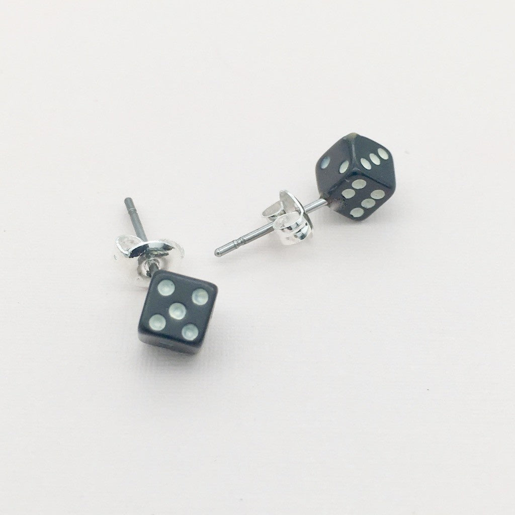 SS1099  Black Dice Earrings