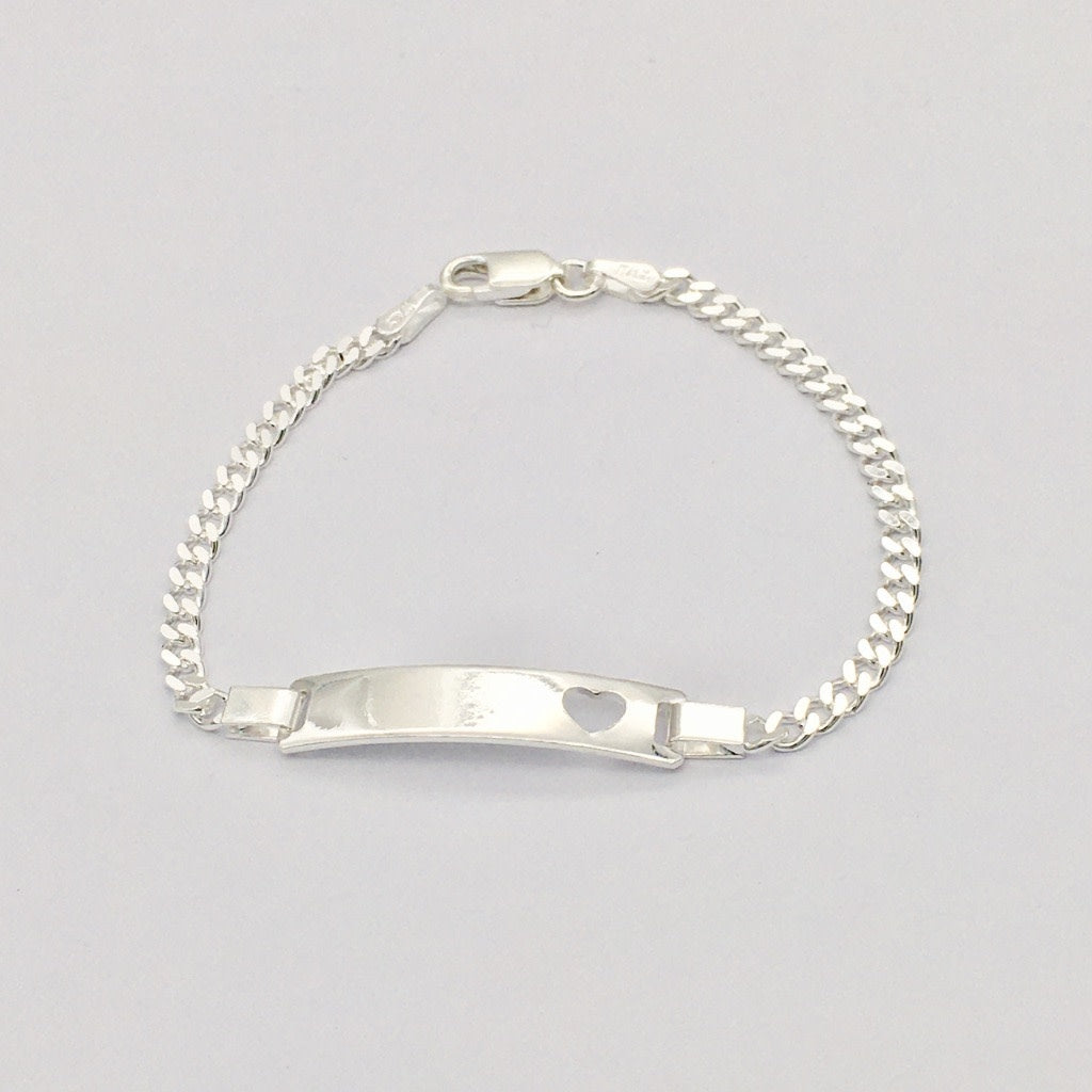 Ch-931 6mm. X 6" ID Bracelet W/ Heart