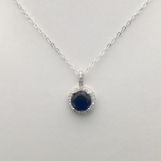 Z1019NL  Sapphire Necklace 10mmX18"