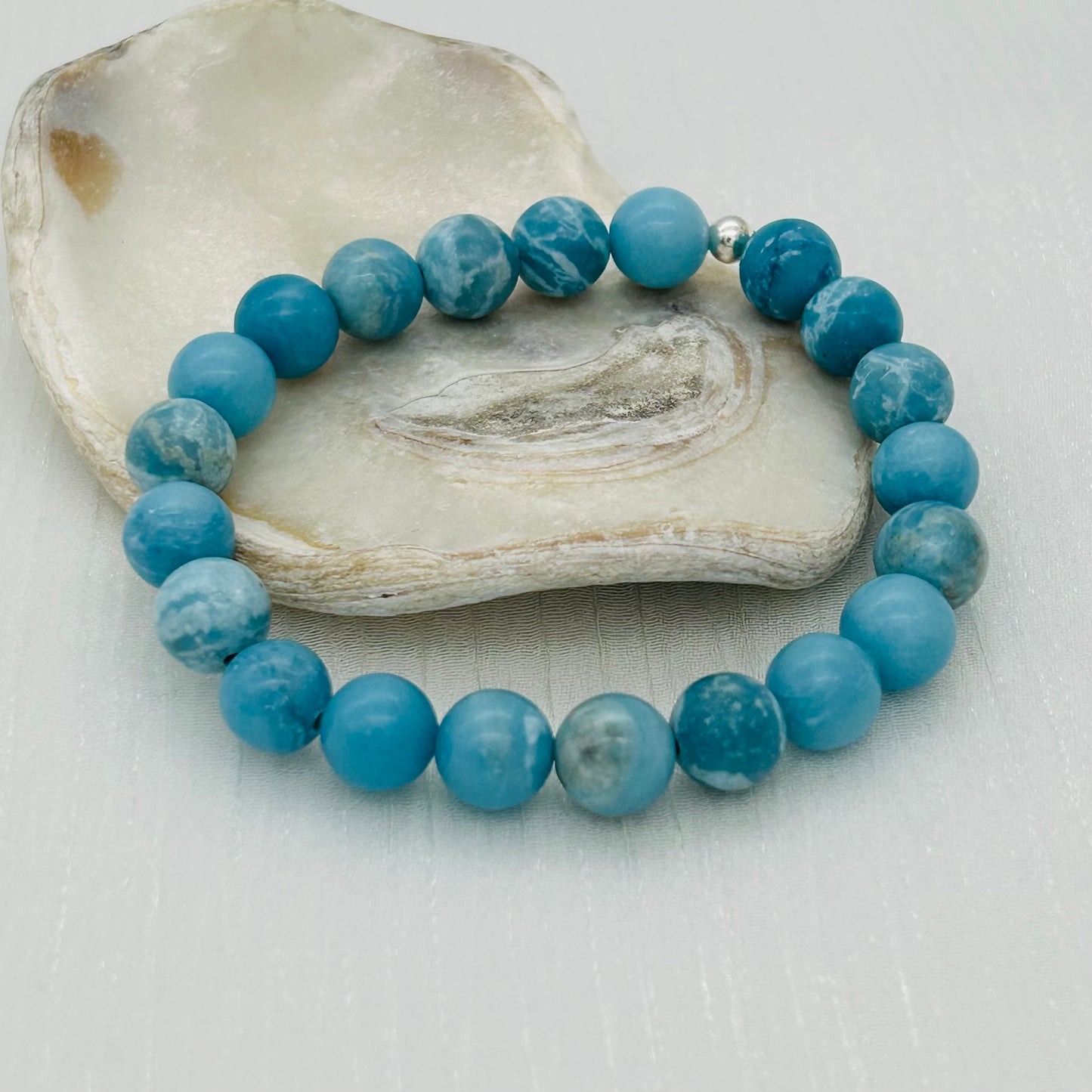 St1908Bl Larimar Bracelet 8mmx7"