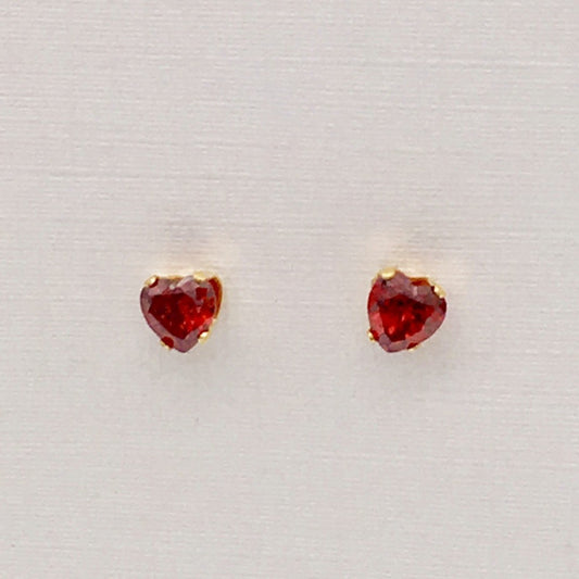 SS1177ER Gold Plated Garnet Heart 3mm