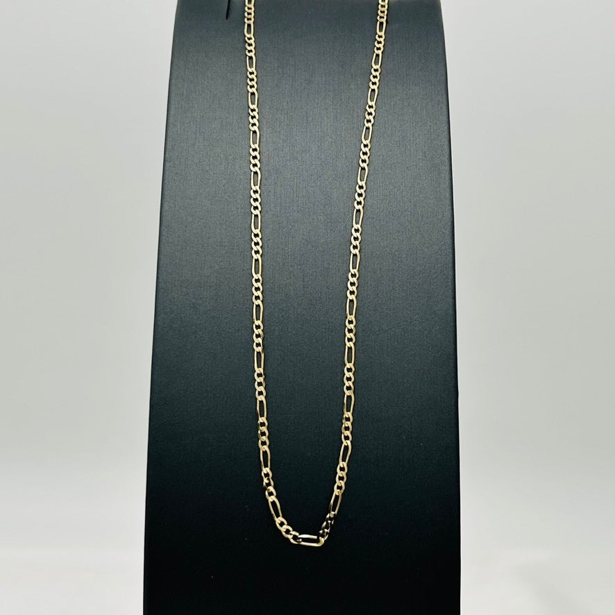 G302CH 14K Gold Figaro Chain 2.6mm. x20"