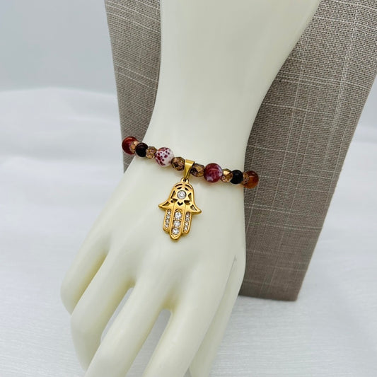 SS1448BL Hamsa Bracelet  7"Stretch